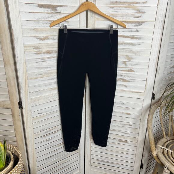 SPANX Women's M Shapewear Workout Legging Black Perforated Leg Seamless Waist - Picture 3 of 12